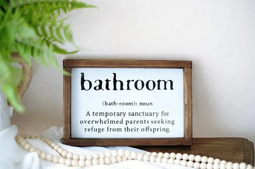 Miniatura 4 de Lavender Inspired Letreros divertidos de baño de granja, decoración de pared con cita de humor, letreros de medio baño, decoración rústica