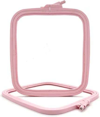 Miniatura 32 de Nurge 5 aros cuadrados grandes de plástico para bordar, aro de costura cruzada, aro de aguja perforadora, multicolor
