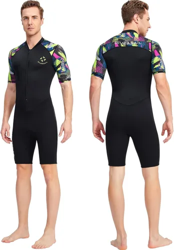 Miniatura 2 de DIVE & SAIL Traje de neopreno corto de 0.059 in para adultos, para buceo, natación, surf, canoa