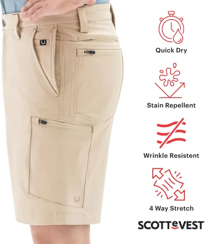 Miniatura 3 de SCOTTeVEST Action Adventure - Pantalón corto para hombre, 17 bolsillos ocultos, pantalón repelente al agua para viajes y más