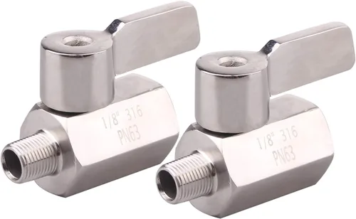 Miniatura 8 de DERNORD 3/8 pulgada inoxidable mini rosca macho SUS316 de la hembra x del NPT de la válvula de bola