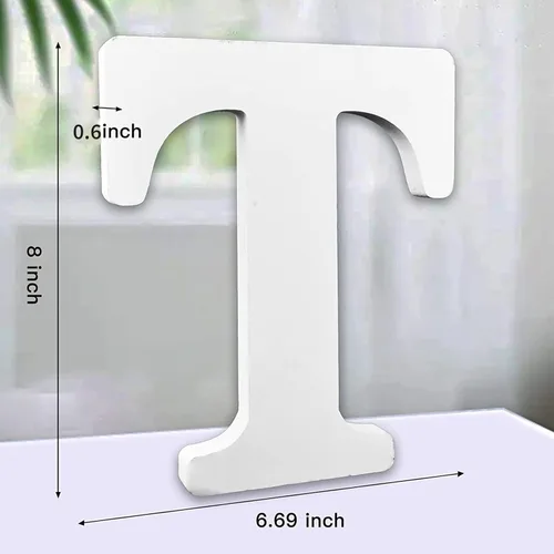 Miniatura 2 de AOCEAN MAGA Letras de madera blanca de 8 pulgadas, letras de madera sin terminar para pared, letras decorativas de pie en rodajas, decoración