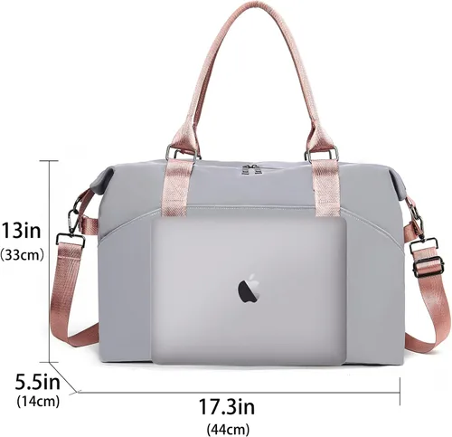 Miniatura 31 de Bolsa de gimnasio con bolsillo húmedo, bolsa de viaje plegable para mujer, bolsa de viaje impermeable para viajes, gimnasio, yoga