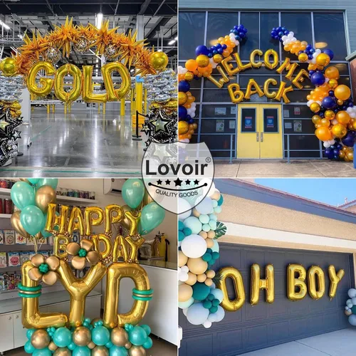 Miniatura 4 de Lovoir Globos dorados grandes de 40 pulgadas con la letra K de gran tamaño, globo de helio de aluminio de Mylar para fiesta de cumpleaños, Letra K