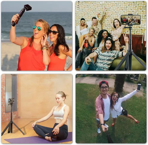 Miniatura 5 de Trípode de aluminio extensible para selfie stick de 28 pulgadas para GoPro Hero 13 12 11 10 9 8 7 6 5 Max Fusion/DJI, soporte de trípode 3 en 1