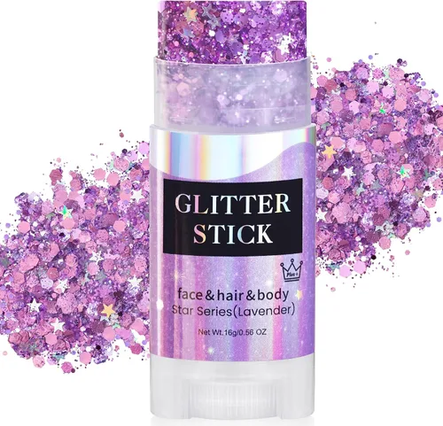 Miniatura 21 de MEICOLY Barra de purpurina corporal de Mardi Gras, barra de purpurina para el cabello para mujeres y niños, accesorios de atuendo de Mardi Gras