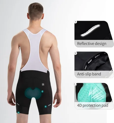 Miniatura 4 de Santic Pantalones cortos de ciclismo para hombre, acolchado 4D, transpirable, para ciclismo de carretera, ciclismo, ciclismo, ciclismo, gel de viaje