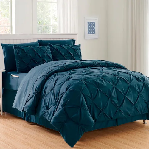 Miniatura 33 de Elegant Comfort Juego de edredón de 6 piezas de lujo, más suave y acogedor, juego completo suave y sedoso que incluye juego de sábanas con bolsillos