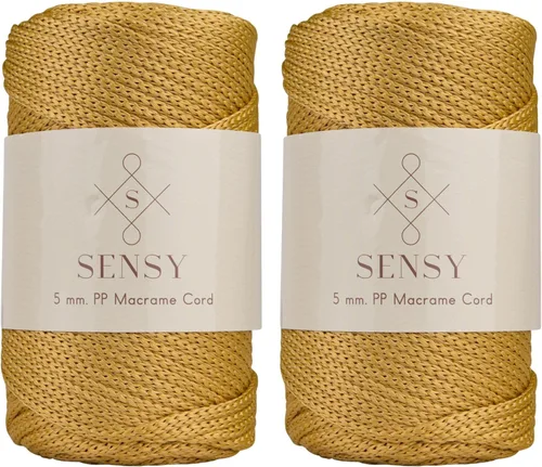 Miniatura 21 de Sensy - Cuerda de poliéster prémium de 0.197 in, 104 yardas, 100% polipropileno, cordón de macramé de 0.197 in, cuerda de ganchillo para bolsa