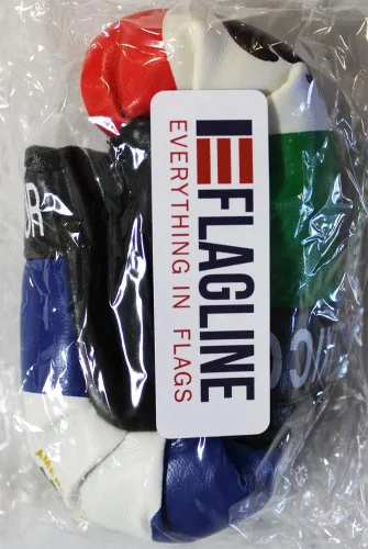 Miniatura 2 de Flagline Mini guantes de boxeo con la bandera de El Salvador y México con conexión a presión de plástico negro