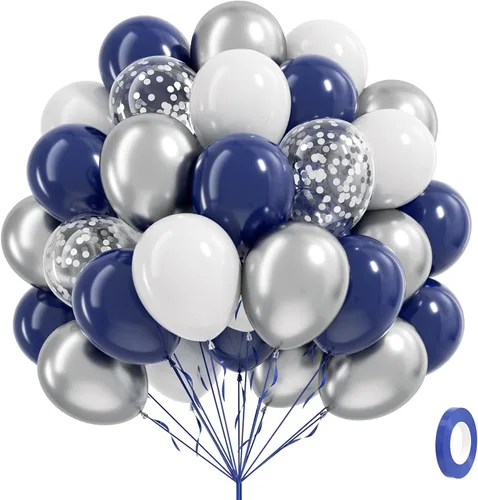 Miniatura 27 de 60 globos de 12 pulgadas, color verde salvia, azul polvoriento y amarillo pastel, globos de color azul nude y verde para baby shower, boda, Azul
