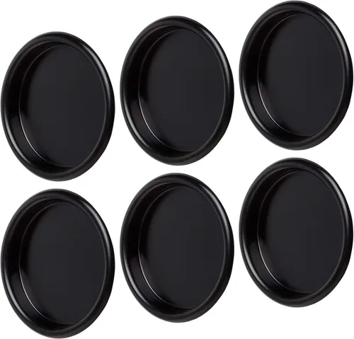 6 tiradores de dedo para puerta de armario de 2-1/8 pulgadas, color negro, circulares fáciles de poner, no necesitan clavos, perfecto para bolsillo,