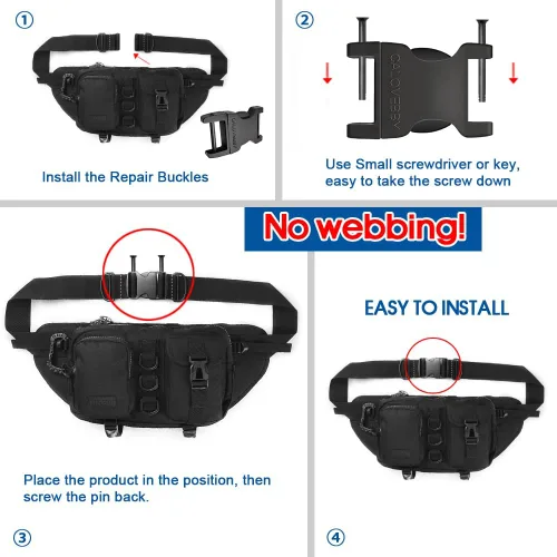Miniatura 4 de Hebilla de liberación lateral rápida de 1 pulgada, clip ajustable sin costura, reemplazo de plástico para correas de nailon, cinturón de mochila 2-2