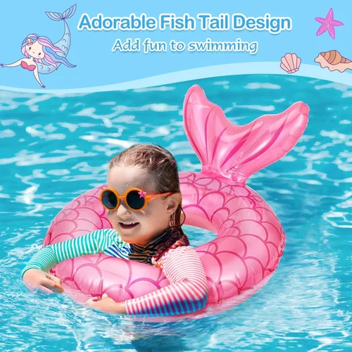 Miniatura 2 de MoKo Anillo de natación inflable, lindo flotador de piscina, decoración de tubo, tubos de natación, piscina al aire libre, playa, flotadores de Oro