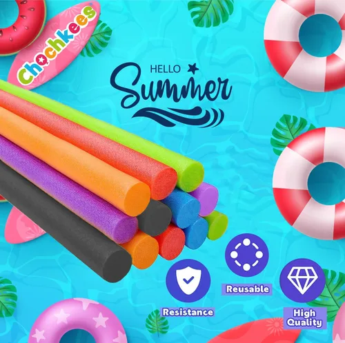 Miniatura 2 de Tubo de espuma de fideos flotantes para piscina, fideos gruesos para flotar en la piscina, varios colores, 52 pulgadas de largo Negro/Verde