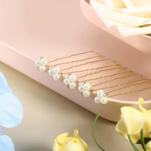 Miniatura 7 de WILLBOND 18 horquillas para el pelo de perlas, accesorios para el cabello de boda, diamantes de imitación, clips de cristal para novias, damas