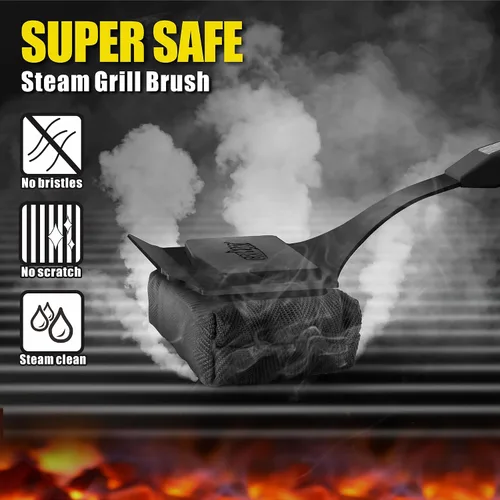 Miniatura 4 de GRILLART Cepillo para parrilla sin cerdas, almohadilla de limpieza para barbacoa reemplazable (sin mango), almohadilla/cabezal de limpieza