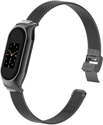Miniatura 2 de Correa de reloj de metal compatible con Fitbit Luxe/Luxe SE de acero inoxidable con marco de bisel protector con diseño de malla de correa de muñeca