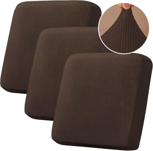 Miniatura 89 de H.VERSAILTEX - Funda de terciopelo elástica y afelpada para protección de cojines de sofá biplaza, silla o sofá, 2 piezas, tamaño grande, color gris