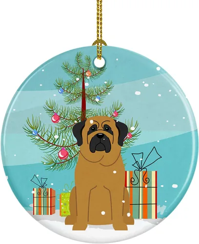 Miniatura 18 de Caroline's Treasures Adorno de cerámica para árbol de Navidad, Laika Spitz de Siberia Occidental, decoración colgante para árbol de Navidad