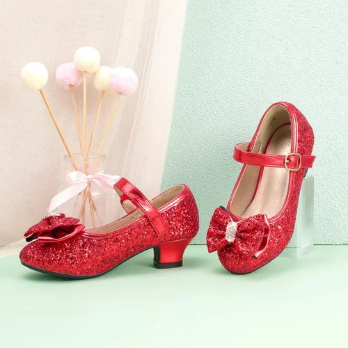 Miniatura 82 de PANDANINJIA Vestido de jada para niñas y niños pequeños, zapatos de princesa Mary Jane con tacones con lazo para fiesta, boda, boda