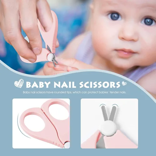 Miniatura 3 de Juego de cortaúñas para bebé, kit de uñas para bebé con bonito estuche, manicura infantil y pedicura para cuidado de la salud para recién nacidos