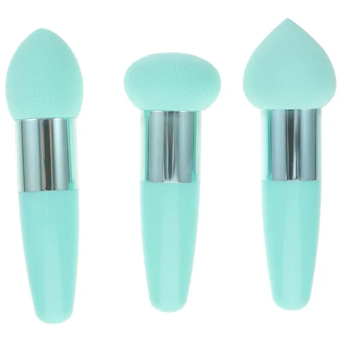 Miniatura 12 de Beaupretty Juego de 3 bolígrafos de maquillaje de belleza, esponjas de maquillaje portátiles en seco y húmedo, herramientas cosméticas de mano