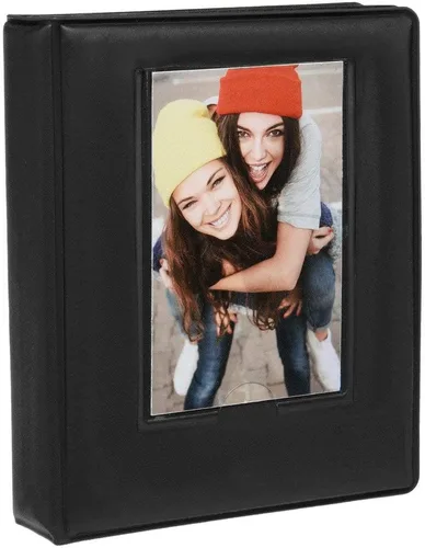Zink Álbum de fotos de 2 x 3 pulgadas, mini álbum de fotos de 64 bolsillos con cubierta transparente de ventana para papel fotográfico Zink Zero Ink