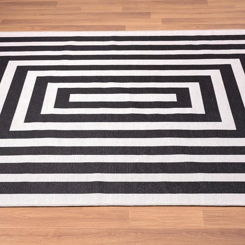 Miniatura 4 de Abani Parker Collection - Alfombra de área, diseño rectangular crema/negro, 4 x 6 pies, fácil de limpiar, duradera para niños y mascotas,