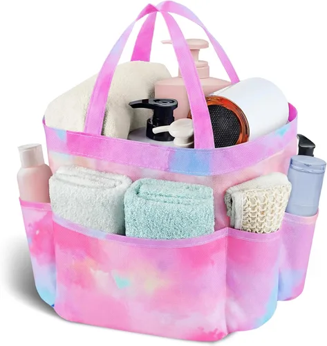 Miniatura 21 de Attmu Organizador de ducha de malla portátil, de secado rápido, bolsa de ducha colgante para dormitorio universitario, artículos esenciales de gran