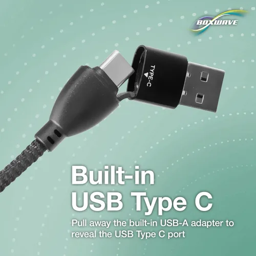 Miniatura 4 de BoxWave Cable compatible con GameSir X2 (2021) - MagnetoSnap PD AllCharge Cable (100W), imán PD 100W cable de carga USB tipo C Micro USB - Negro