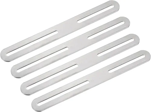 Miniatura 9 de uxcell Código de esquina ajustable, 4 piezas de 11.024 x 0.945 in, soportes de acero inoxidable rectos y gruesos, para conector fijo de estante