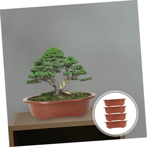 Miniatura 4 de HANABASS 4 macetas de plástico para decoración de habitación, macetas de jardín para interiores y exteriores, bonsái, macetas de plástico