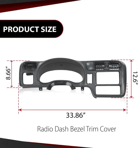Miniatura 6 de CROSSDESIGN Bisel de Radio del Tablero de Instrumentos Cluster Beige Claro Doble DIN C8 Compatible con Chevy Blazer S10 GMC Jimmy Sonoma 1998-2004