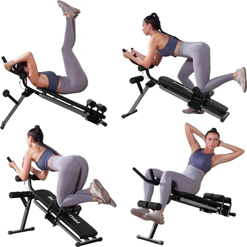 Máquina de Entrenamiento Abdominal BODY RHYTHM con Monitor LCD para Gimnasio en Casa, Banco Plegable para Abdominales, Equipo de Ejercicio Completo