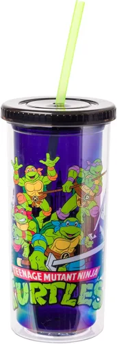 Miniatura 25 de Silver Buffalo Care Bears - Vaso alto de plástico iridiscente con diseño de estrellas arcoíris con tapa y pajilla, 20 onzas Care Bears iridiscentes