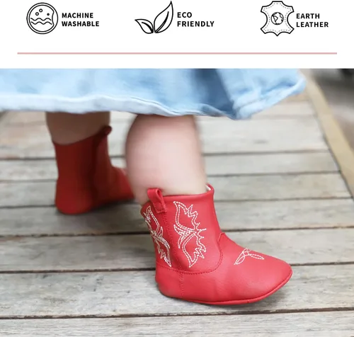 Miniatura 4 de JuJuBe Eco Steps - Western Boots for Babies & Infants - Machine Washable Vegan Leather Baby Shoes