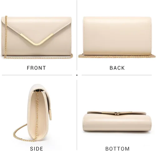 Miniatura 3 de Dasein Bolsos de noche para mujer, bolsos de mano formales para bodas, fiestas, bailes, bolsos con correa para el hombro y solapa con purpurina