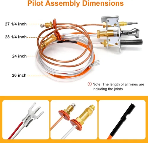 Miniatura 4 de Criditpid Conjunto piloto de gas natural (NG) 446-510A para chimeneas de gas real Heat-N-Glo, piezas de repuesto de montaje piloto de pie