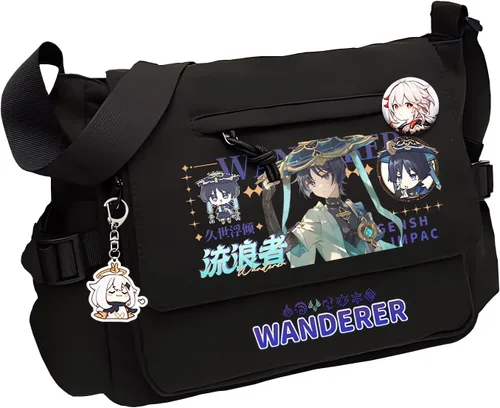 Miniatura 14 de Game Handbag Crossbody Bag, Cute Single Shoulder Bag, Adult 3D Print Anime Backpack Black-2