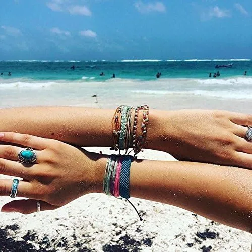 Miniatura 4 de Pura Vida - Pulsera sólida 100 % impermeable, hecha a mano con dije revestido y correa ajustable