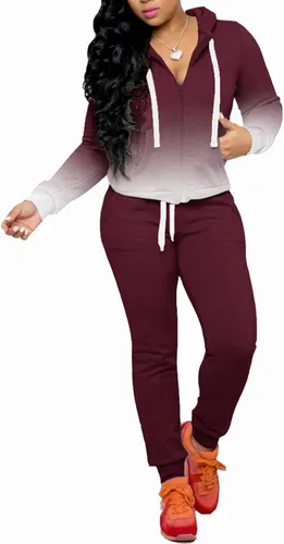 Miniatura 2 de FANDEE Conjunto de dos piezas para mujer, conjunto casual de sudadera con capucha y bolsillos