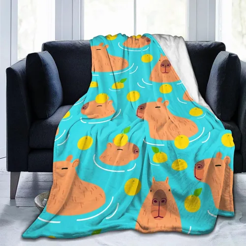 Bonita manta con patrón de animales Capybara, manta suave de franela, acogedora y ligera, regalos de felpa para niños, niñas, mujeres, hombres,