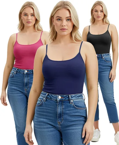 Miniatura 156 de Emmalise Camisola larga casual básica para mujer, con tirantes ajustables, top en capas
