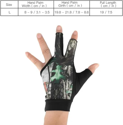 Miniatura 7 de Tbest Guante de piscina de mano izquierda, color verde, guante de billar de 3 dedos para hombres y mujeres