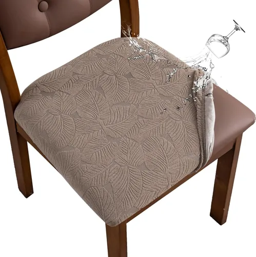 Miniatura 27 de Funda de asiento impermeable para silla de comedor, fundas de asiento lavables para sillas de cocina (negro, 4 piezas)