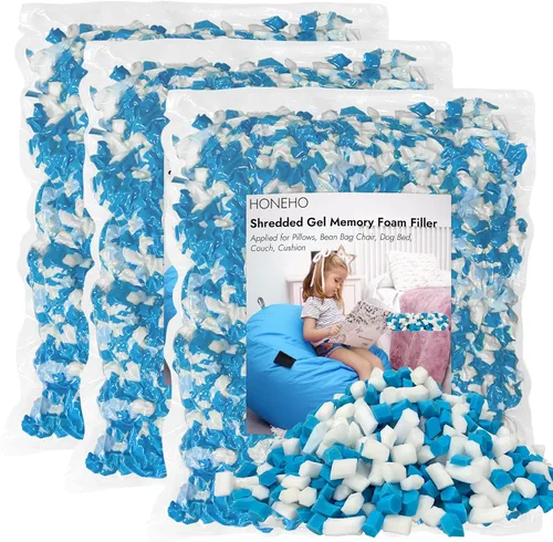 Miniatura 25 de Relleno de espuma viscoelástica de gel triturado de 2.48 libras, cómodo y suave, para almohada refrescante, puf, cama de perro, cojín de sofá