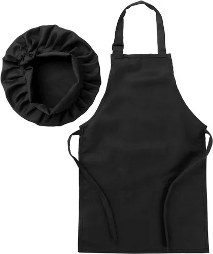 Miniatura 5 de ranrann Conjunto de delantal de chef para niños y niñas, delantales de cocina para cocinar, hornear, entrenamiento, disfraz