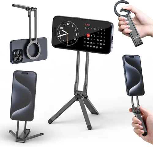 Miniatura 13 de ULANZI MA30 - Soporte magnético de trípode para iPhone - Maglock de aluminio para teléfono inteligente, mini trípode de bolsillo, soporte