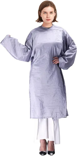 Miniatura 9 de TOPTIE Bata de salón de belleza, vestido de cliente unisex, cierre frontal ajustable, ligero e impermeable